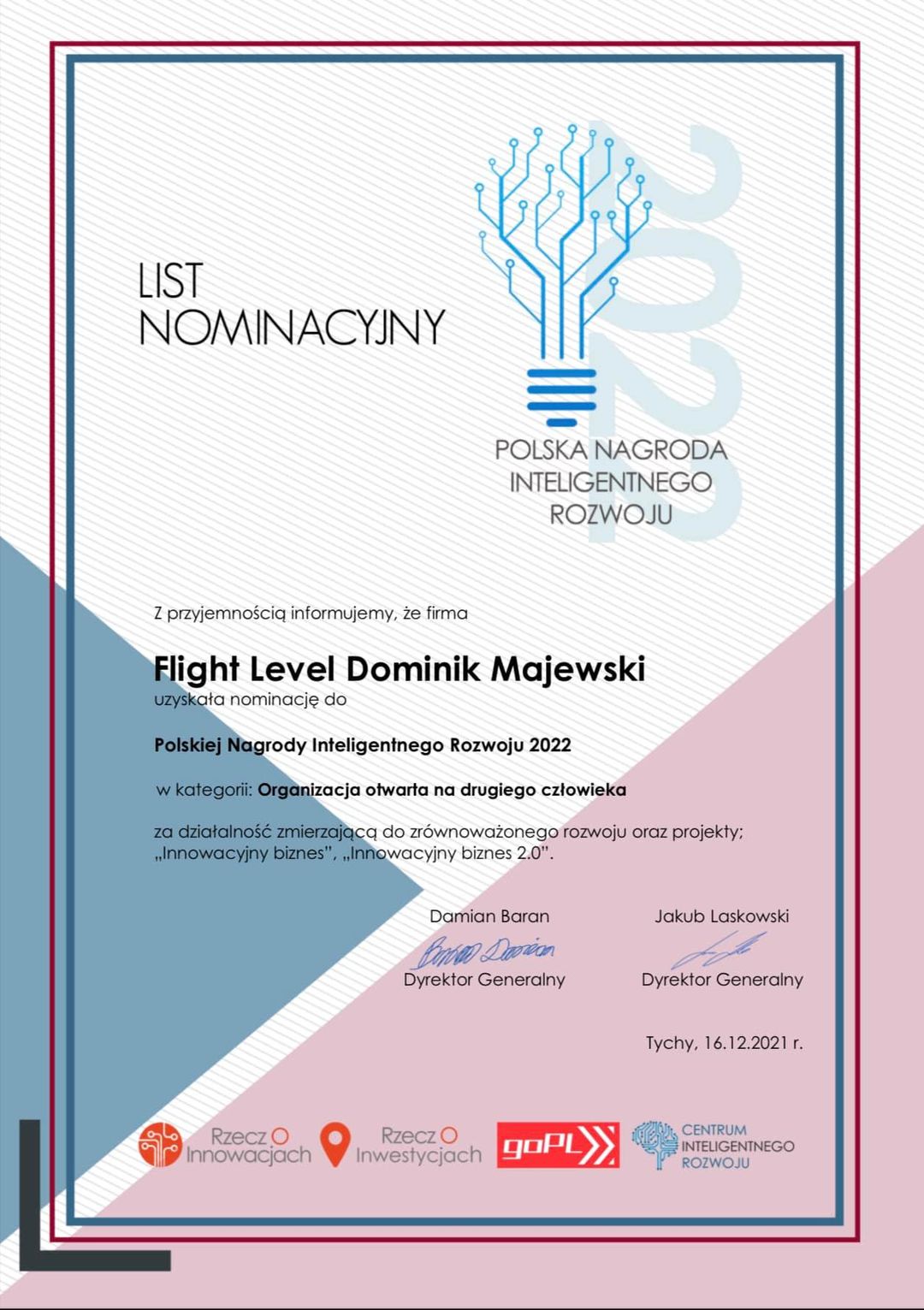 nominacja konkurs Flight level